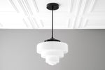Cargar imagen en el visor de la Galería, Geotower Glass Contemporary Glass Ceiling Pendant Lamp– Art Deco Light for Living Space

