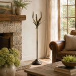 Cargar imagen en el visor de la Galería, Vintage Brass Wheat Floor Candle Holder