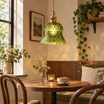 Load image into Gallery viewer, Vintage Brass Pineapple Glass Pendant Lamp