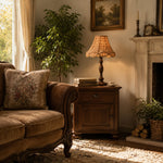 Bild in Gallery-Viewer laden, Vintage wood table lamp styled beside a classic armchair