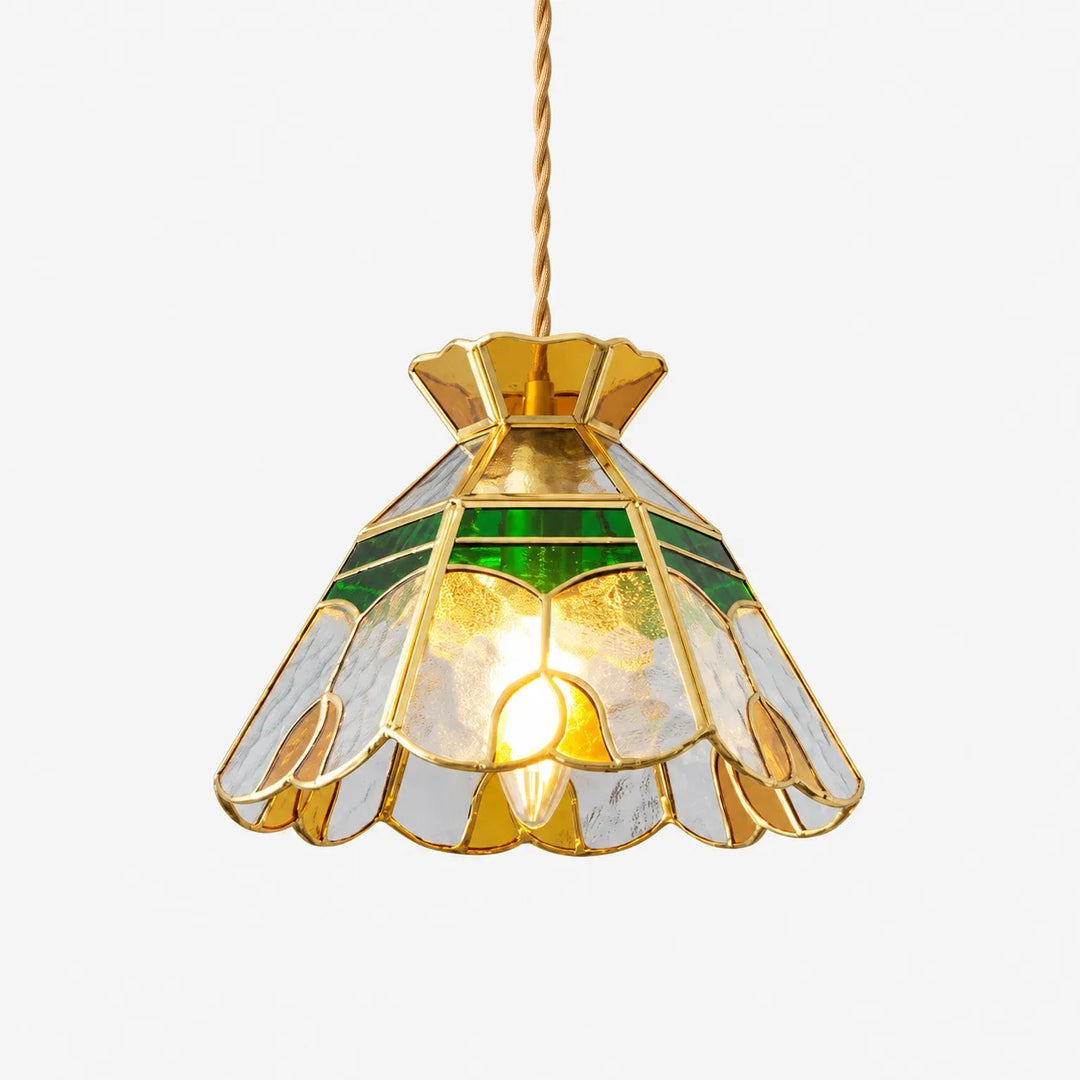 Pink Floral Glass Pendant Light