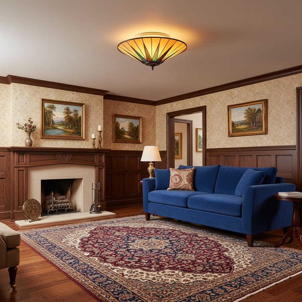 TF Colored Star Ceiling Light - Vintage Glass for Dining Rooms and Living Rooms