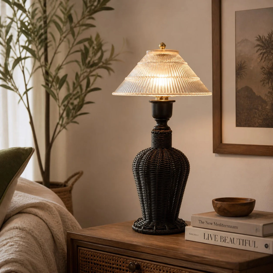 Wabi-sabi table lamp in a calm interior