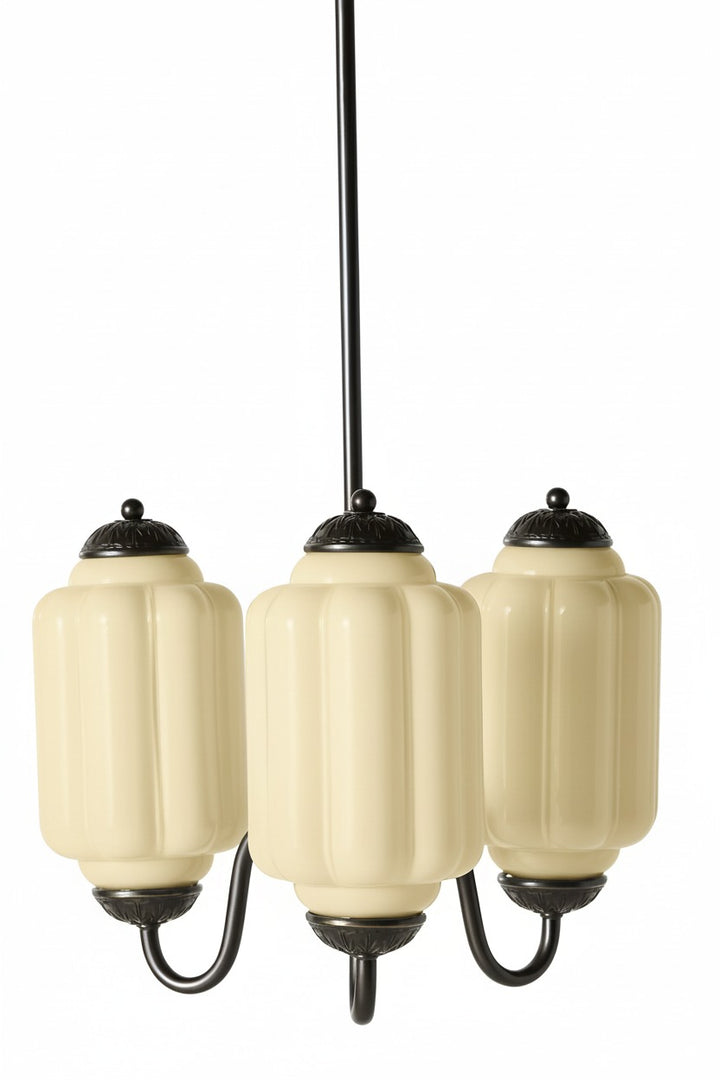 Lámpara colgante Eloise de vidrio lechoso festoneado de inspiración vintage: lámpara de acento moderna para cocina y dormitorio.