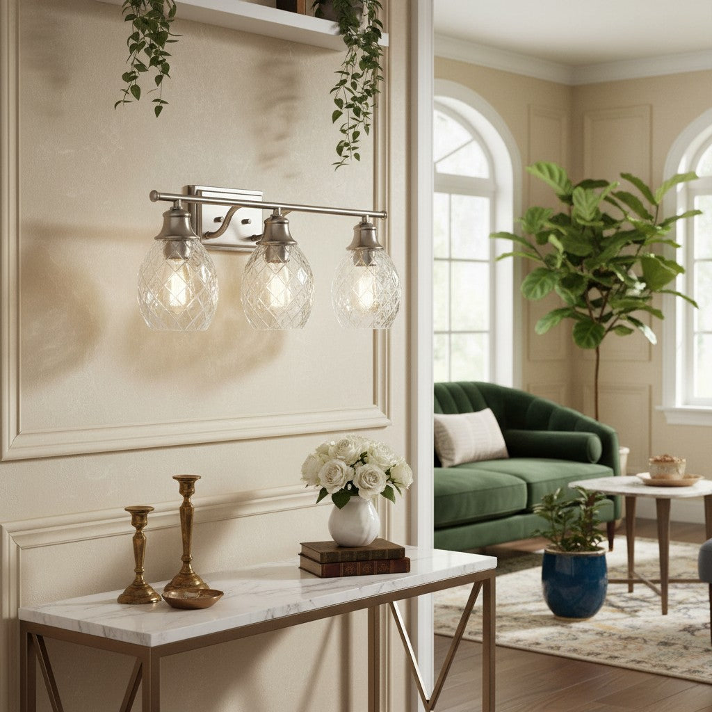 Nixora Moderne Bauernhaus-Wandlampe mit Rillenmuster – Dekorative Beleuchtung für Badezimmer und Flur