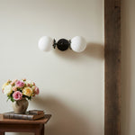 Charger l&#39;image dans la visionneuse de galerie, Lumio Globe Art Deco Vanity Light -  Opal Globe Bathroom Sconce

