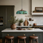 Bild in Gallery-Viewer laden, Aerugix Vintage Hammered Copper Dome Pendant Light - Natural Metallic Finish for Dining Room