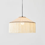 Bild in Gallery-Viewer laden, Beige Pleated Fabric Fringe Plug-In Pendant