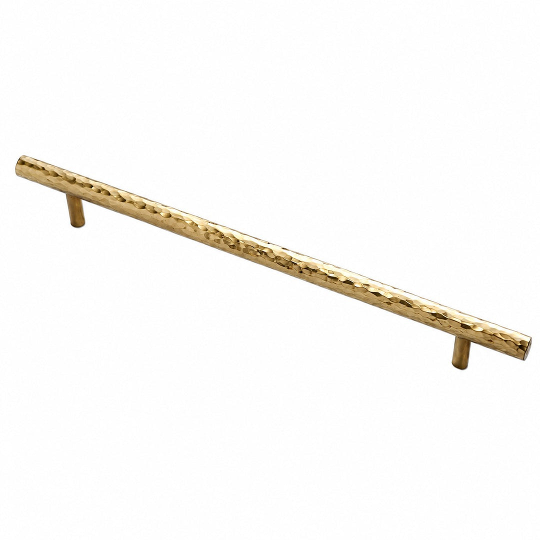 Natural Brass hammered bar pull with 12.6 inch or 320 mm centers