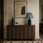 Load image into Gallery viewer, Sculptural ceramic table lamp styled on an entryway console