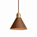 Bild in Gallery-Viewer laden, Turned Wood Conical Plug-In Pendant
