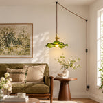 Bild in Gallery-Viewer laden, Fluted Glass Floral Swag Pendant