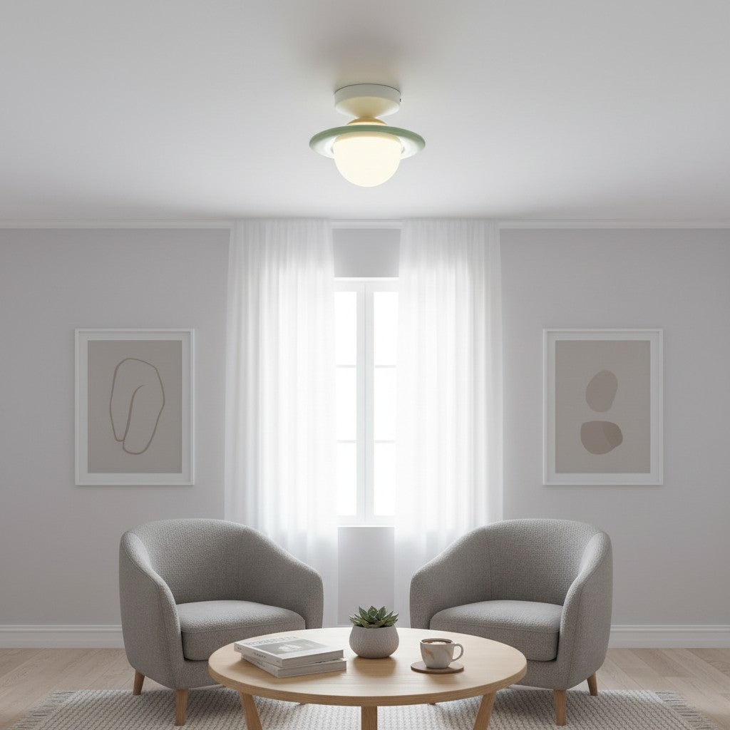 Plafonnier moderne minimaliste coloré Olevira - Montage pour chambre ou salon
