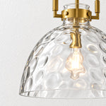 Charger l'image dans la visionneuse de galerie, Modern Hammered Glass Pendant Light with Minimalist Metal Design - Suitable for Kitchen Island