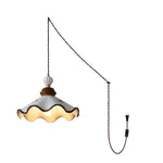 Charger l'image dans la visionneuse de galerie, Hand-Painted Ceramic Brown Trim Plug-In Pendant