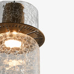 Load image into Gallery viewer, Close view of crackle glass texture and metal holder