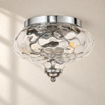 Charger l'image dans la visionneuse de galerie, Modern Farmhouse 2-Light Hammered Water Glass Flush Mount Ceiling Light