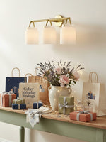 Load image into Gallery viewer, Hanton Modern 3-Light Wall Sconce – Milk Glass Fixture for Bathroom, Hallway, and Living Spaces