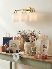 Hanton Modern 3-Licht Wandlampe – Milchglasleuchte für Badezimmer, Flur und Wohnräume