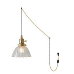 Bild in Gallery-Viewer laden, Brass And Clear Glass Plug-In Pendant