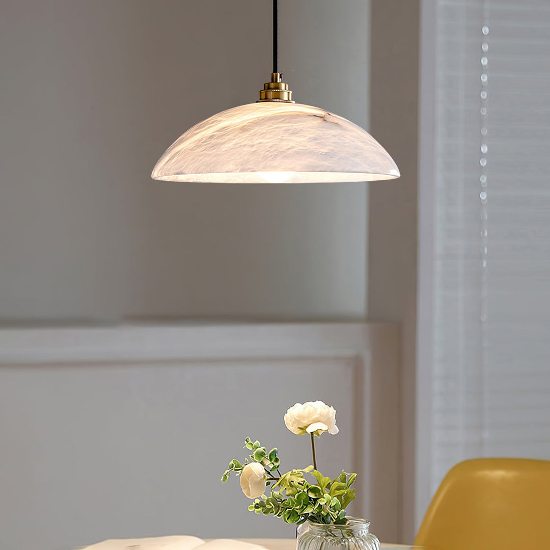 Natural Stone Plug-In Swag Pendant Light