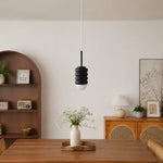 Bild in Gallery-Viewer laden, Iron Pendant Lamp with Ribbed Shade - Cream Style Light for Bedroom