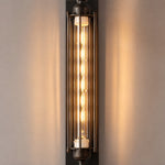 Load image into Gallery viewer, Industrial tube wall sconce vertical wall detail