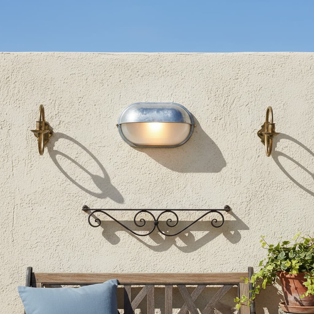 Docka Industrial Barn Wall Sconce Glass Lantern - Garage Gate Light
