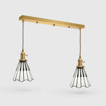 Load image into Gallery viewer, Double fluted shade linear pendant light
