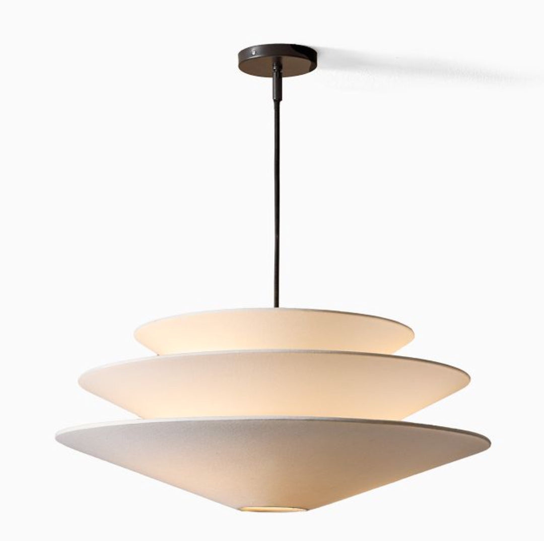 Solivara 3 Tier Linen Pendant Light – Modern White Linen Pendant