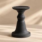 Load image into Gallery viewer, Black Pillar Candle Holder with Sculptural Pedestal Base