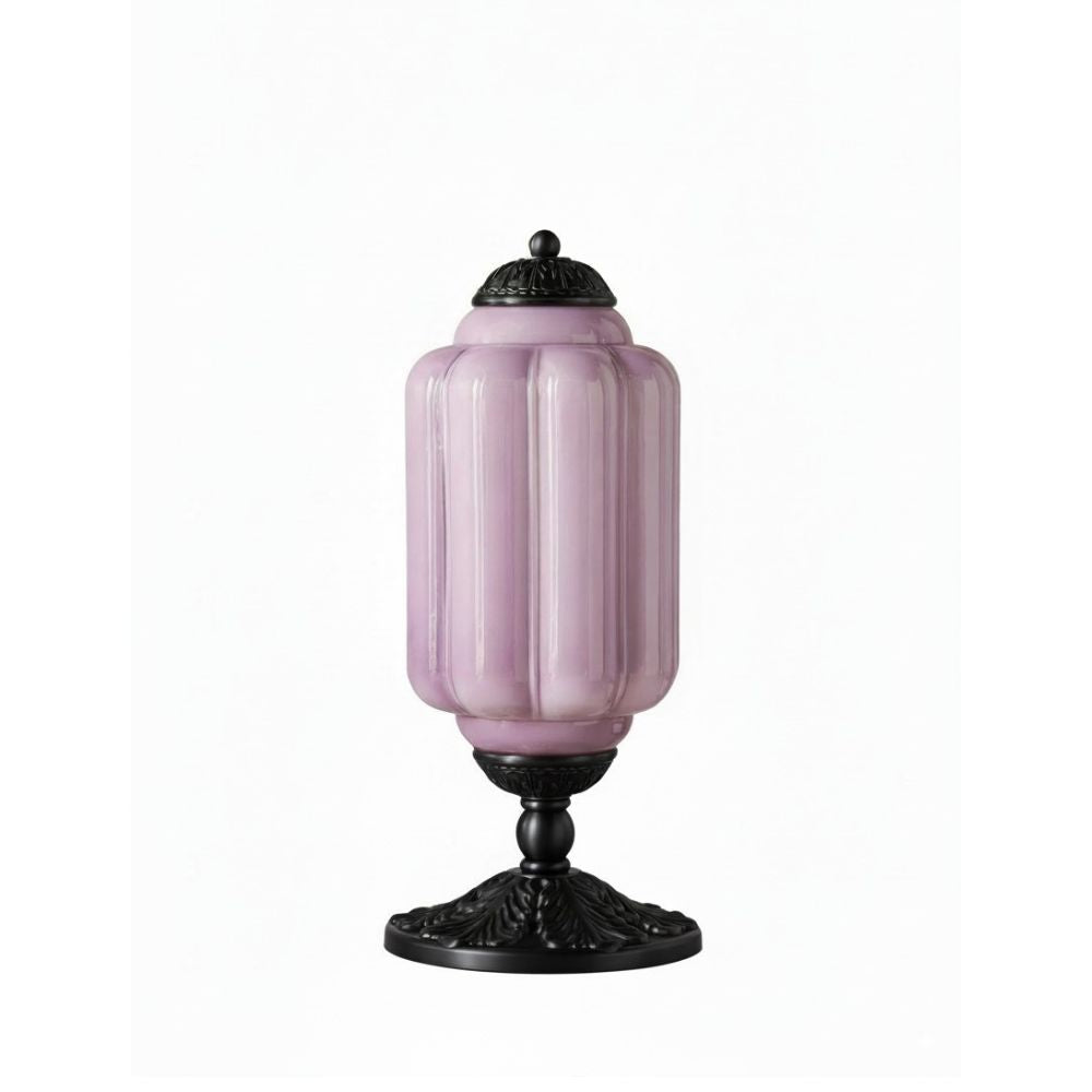 Eloise Muschelschalen-Glasschirm Vintage-inspirierte Tischlampe für Schlafzimmer und Wohnzimmer Akzentbeleuchtung