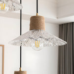 Bild in Gallery-Viewer laden, Nordische Hanfseil Glas Pendelleuchte