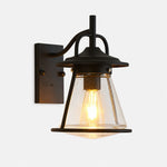 Bild in Gallery-Viewer laden, Black Glass Outdoor Wall Lantern Sconce