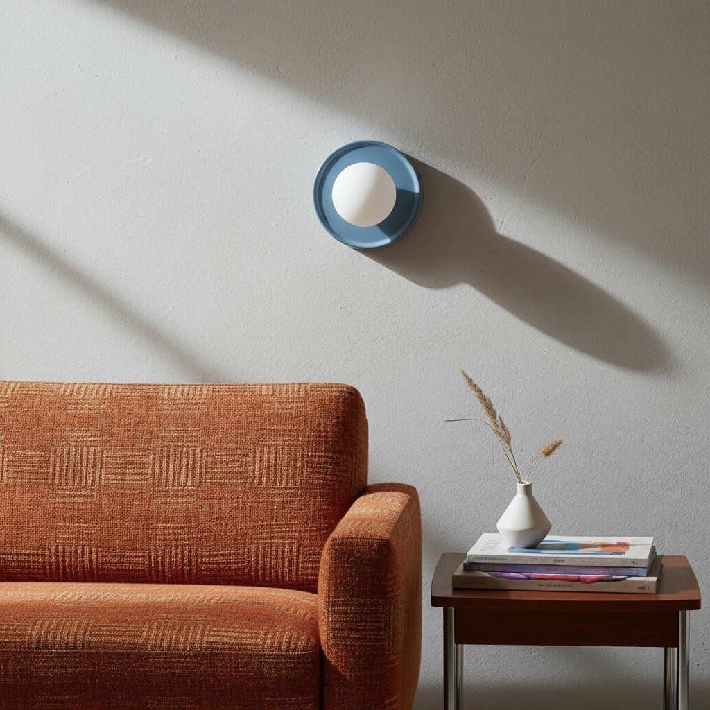 Solna Minimalistische Runde Glas-Wandleuchte mit Keramikfuß für Schlafzimmer und Flur