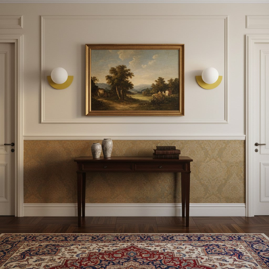 Lámpara de Pared Esférica Colorida Macaron Luminosa – Lámpara de Vidrio de Diseño Nórdico para Hogar u Oficina N14