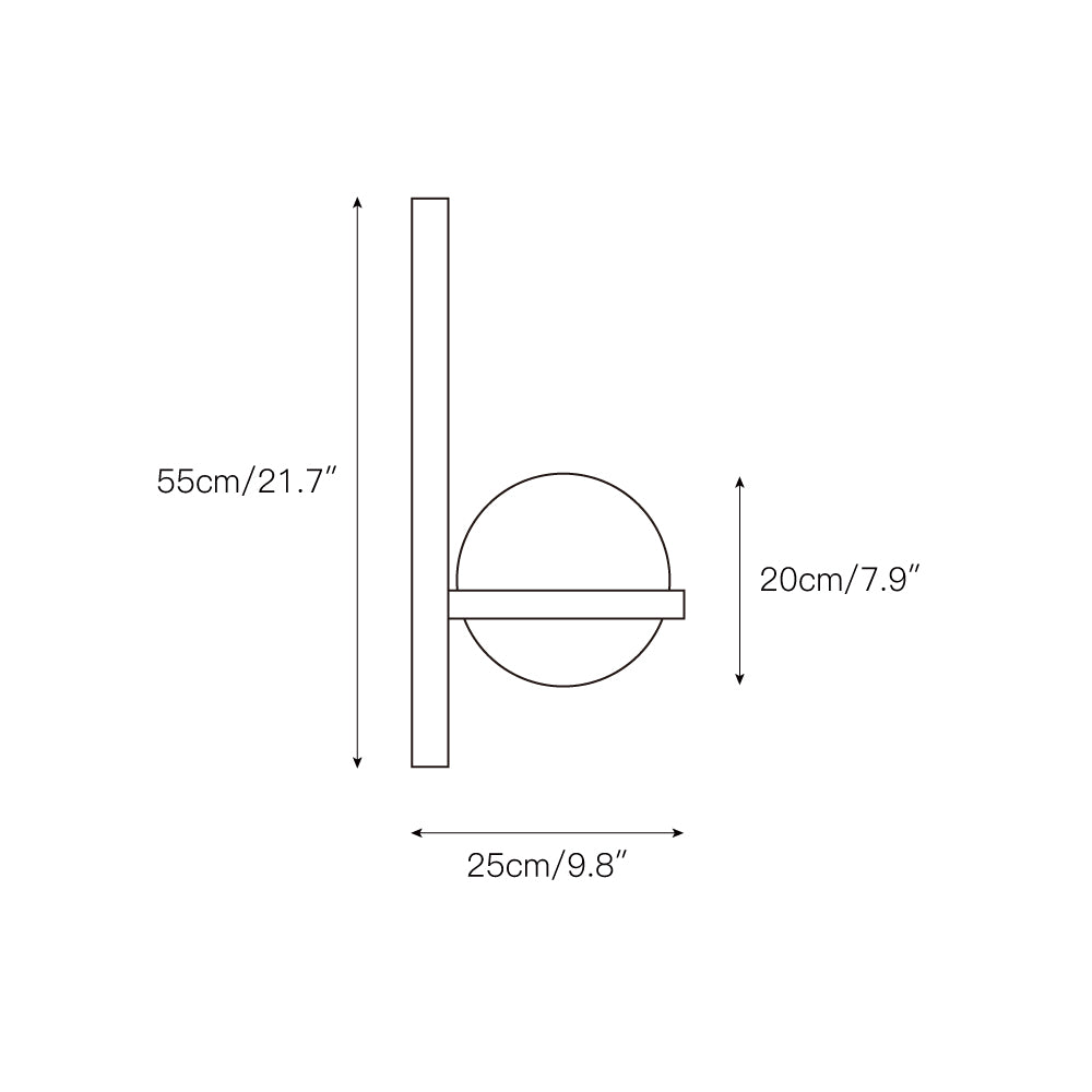 Applique murale minimaliste à abat-jour globe pour espaces intérieurs et extérieurs