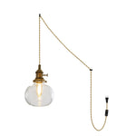 Bild in Gallery-Viewer laden, Brass And Clear Glass Plug-In Pendant