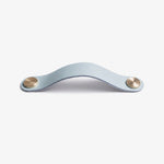 Load image into Gallery viewer, Cowhide leather and brass cabinet pull handle color and size option