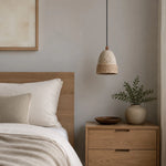 Cargar imagen en el visor de la Galería, Single woven stone pendant light in bedroom bedside scene