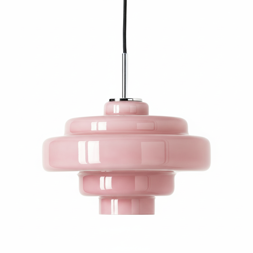 Koloro Modern Art-Inspired Curved Glass Pendant Fixture - Transitional Style Lighting for Living Spaces