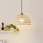 Charger l'image dans la visionneuse de galerie, Handwoven Rattan Dome Swag Pendant