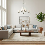 Charger l'image dans la visionneuse de galerie, Lustre vertical à plusieurs têtes en étages Rowan - Métal moderne et tissu pour salons et halls d'entrée