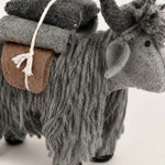 Cargar imagen en el visor de la Galería, Handmade Nepal Wool Felt Yak Ornament