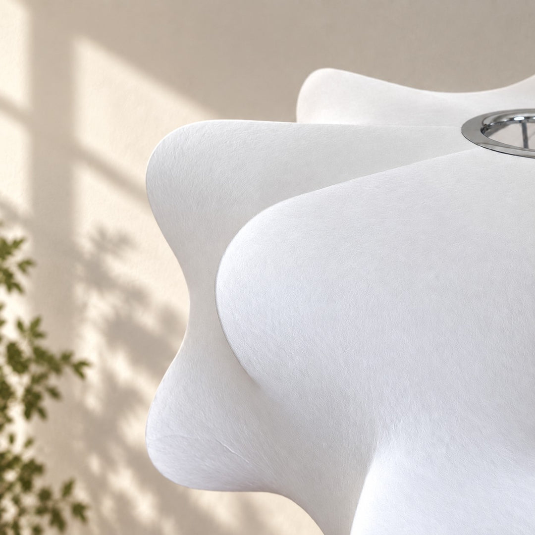 Layered Silk And Iron Plug-In Swag Pendant