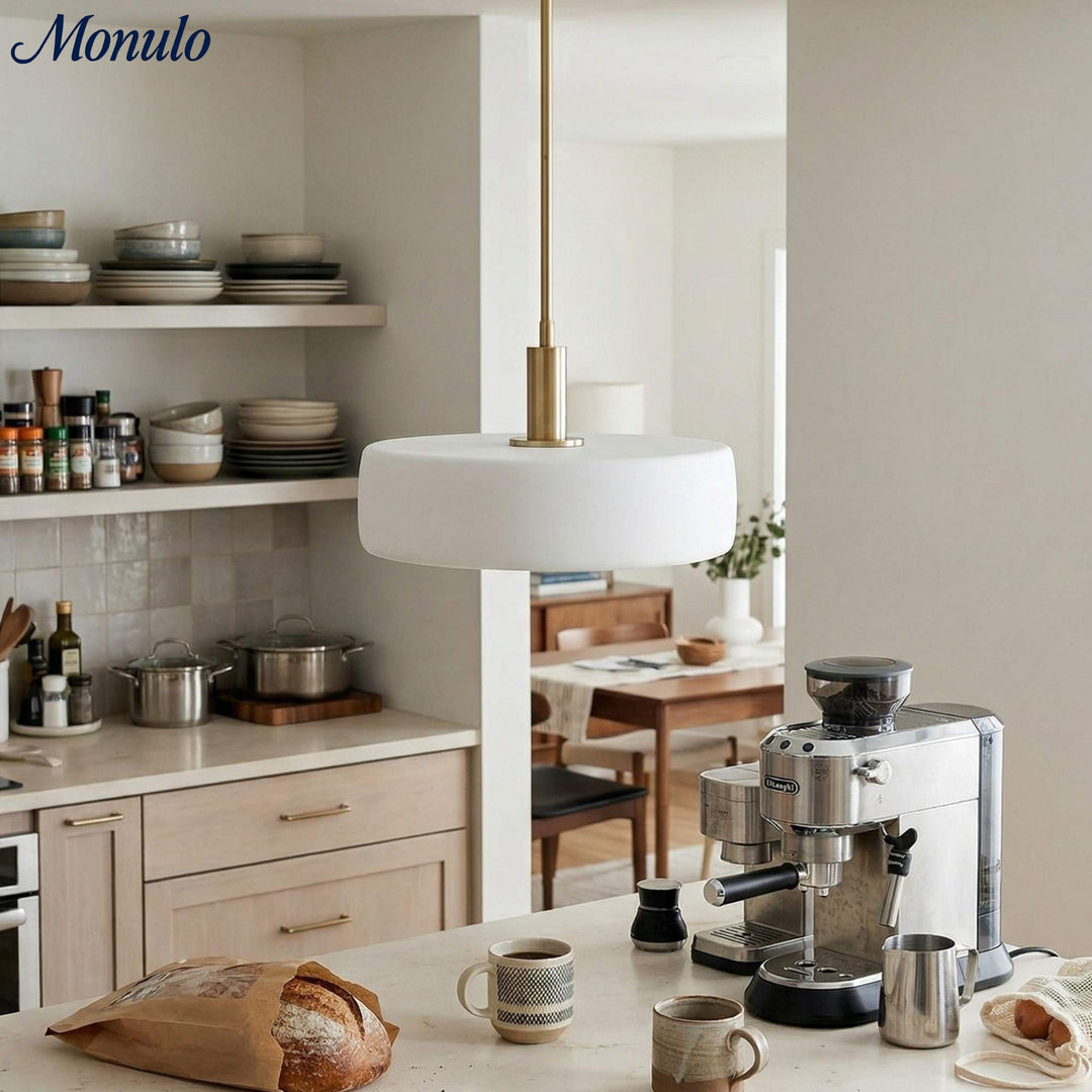 Cerova Contemporary Minimalist and Elegant Pendant – Ivory Porcelain Shade Light for Kitchen Island & Bedroom