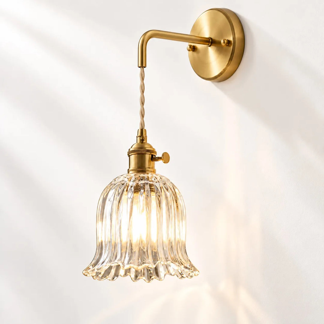 Japanese Ruffle Glass Wall Lamp
