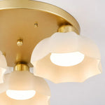Cargar imagen en el visor de la Galería, White glass shade and gold finish detail