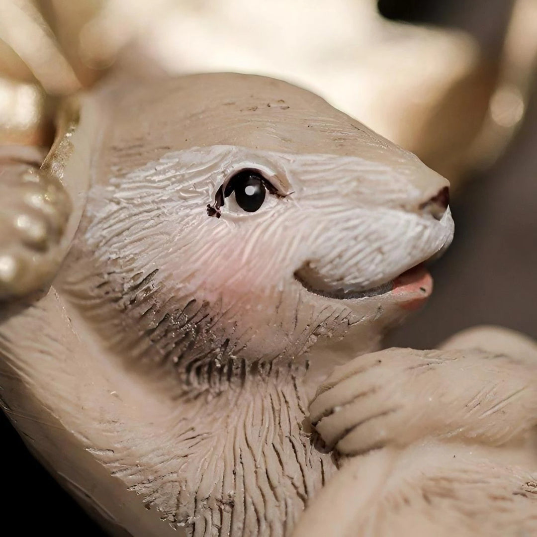 Close-up of carved resin animal texture