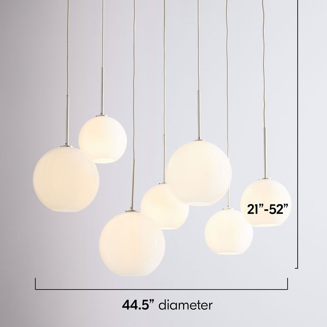 Selvion Eleganter 7-Licht Kugel Kronleuchter – Glas Pendelleuchte